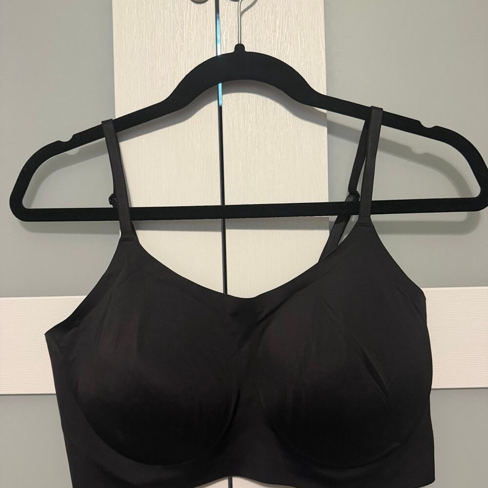 EBY Seamless Bralette Womens Large Black Wireless Adjustable Strap Bra